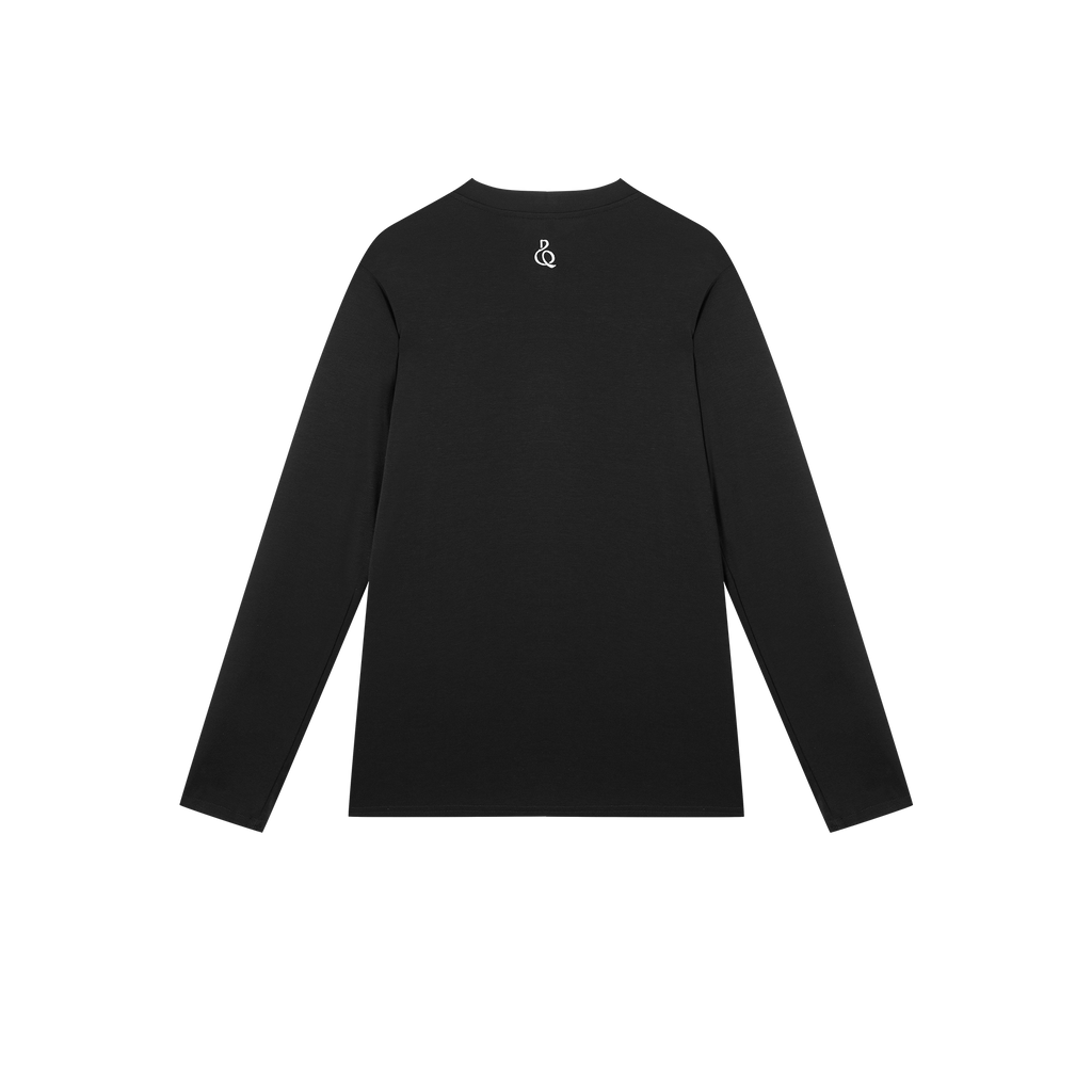 DANCE QUEEN M059-3 Men's Crew Neck Long Sleeve Black Shirt