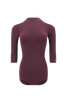 DANCE QUEEN 1185-5 Grape Purple Boat Neck Backless Middle Sleeve Ballroom Practice Dancing Leotard