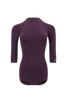 DANCE QUEEN 1185-6 Dark Purple Boat Neck Backless Middle Sleeve Ballroom Practice Dancing Leotard