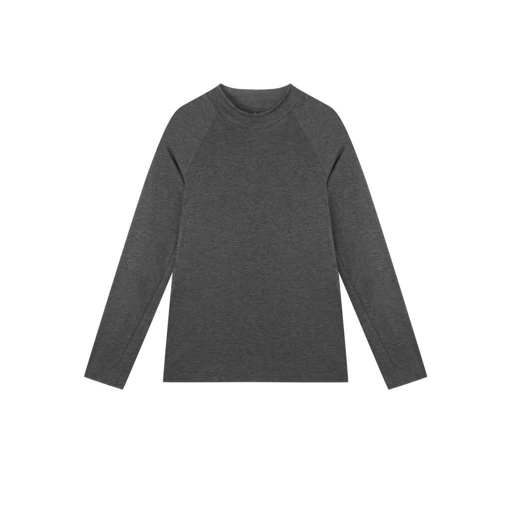 DANCE QUEEN M058-2 High Neck Long Sleeve Gray Shirt