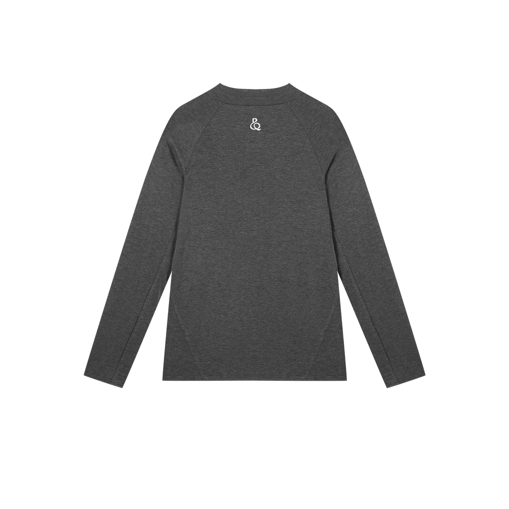 DANCE QUEEN M058-2 High Neck Long Sleeve Gray Shirt
