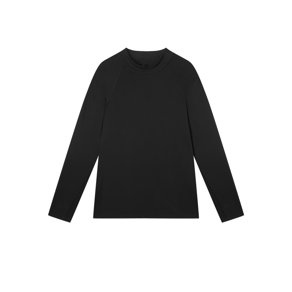 DANCE QUEEN M058-3 High Neck Long Sleeve Black Shirt