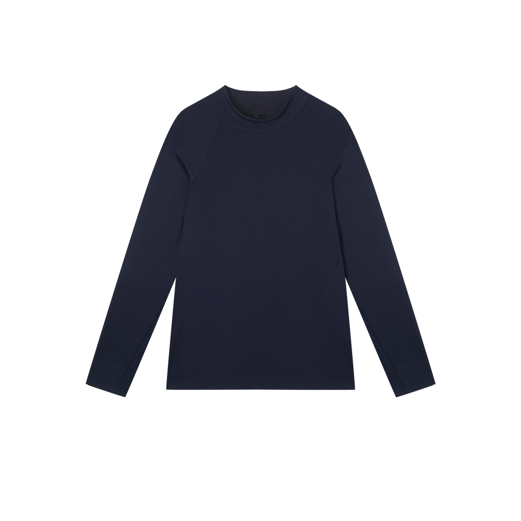 DANCE QUEEN M058-5 High Neck Long Sleeve Blue Shirt