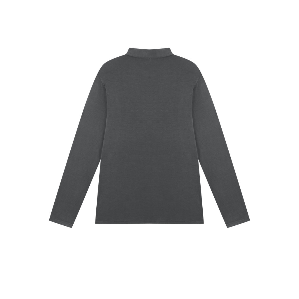 DANCE QUEEN M102-4 Men's Long Sleeve Blue-gray Polo Shirt