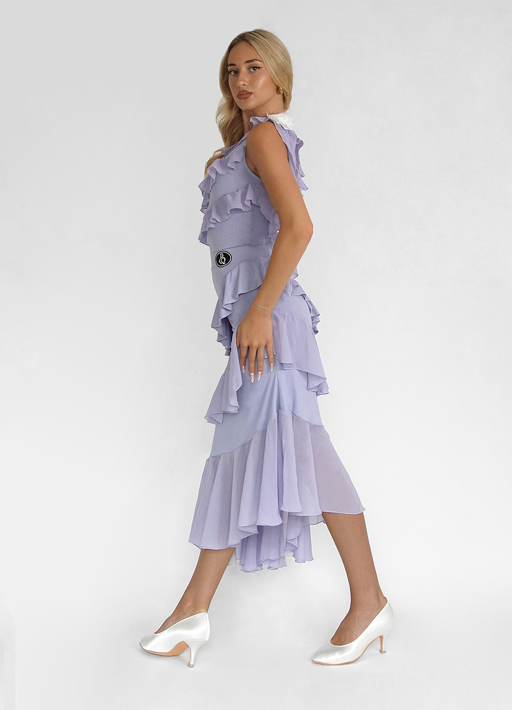 DANCE QUEEN 759 Purple Ruffle Ballroom Skirt