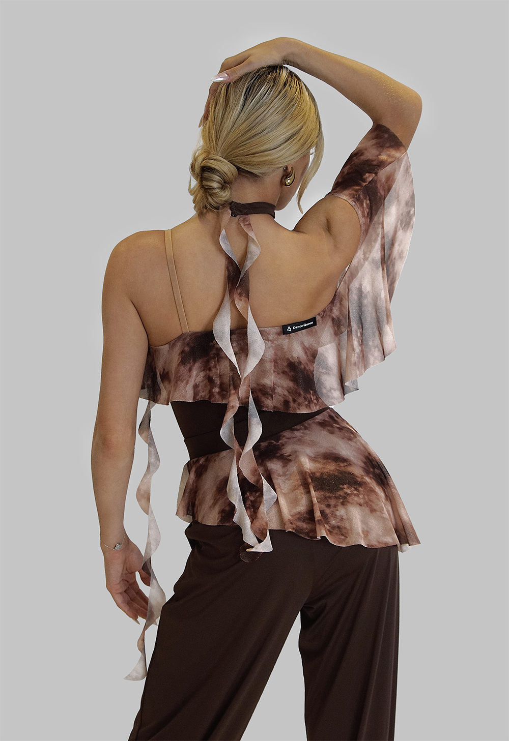 DANCE QUEEN 766-A Coffee Splicing Suspender Leotard