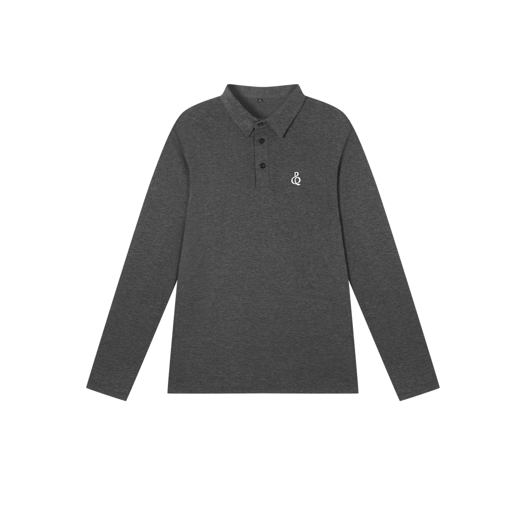 DANCE QUEEN M102-5 Men's Long Sleeve Gray Polo Shirt