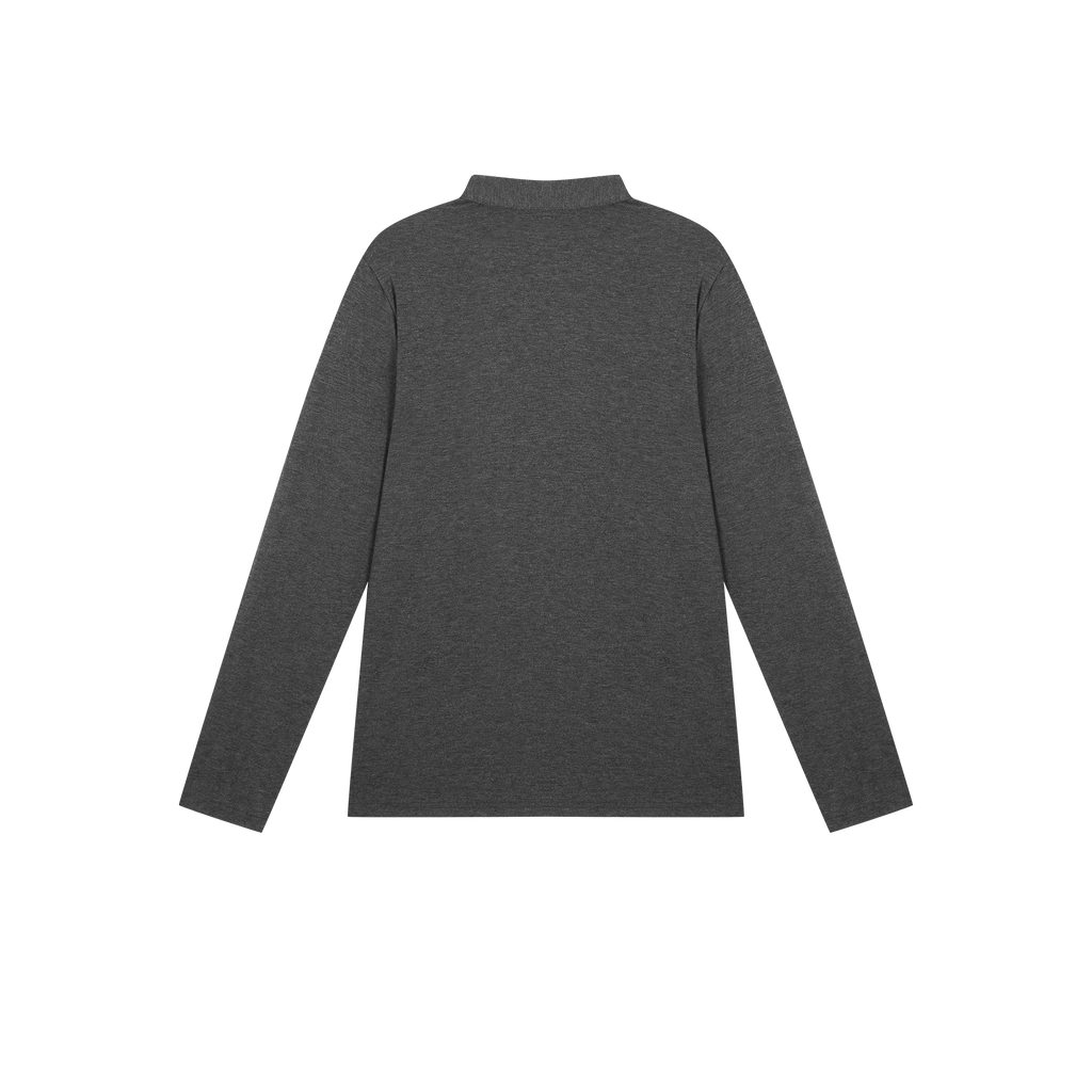 DANCE QUEEN M102-5 Men's Long Sleeve Gray Polo Shirt