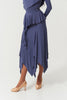DANCE QUEEN 820-6 Dark Blue Irregular Float Ballroom Practice Dancing Skirt