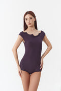 DANCE QUEEN 1148-14 Dusky Mauve Collar Sleevesless Backless Ballroom Leotard