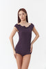 DANCE QUEEN 1148-14 Dusky Mauve Collar Sleevesless Backless Ballroom Leotard