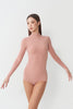DANCE QUEEN 1210-15 Dusty Rose Mock Neck Long Sleeve Women Wear Dance Bodysuit Leotard