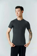 DANCE QUEEN M052-2 Men's Round Neck Gray T-shirt