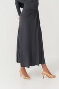 DANCE QUEEN 1133-5 Frog Gray Front Pleasts Design Ballroom Dance Sport Skirt