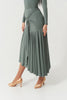 DANCE QUEEN 1030-4 Gay Green Cross Float Ruffle Design Ballroom Dance Sport Skirt