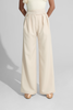 DANCE QUEEN 942-5 Cream White Hook and Loop High Waisted Wide Leg Trouser