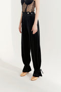DANCE QUEEN 266 Ankle Strap Velvet Trousers