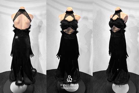 DANCE QUEEN Black Custom Made Show Dress