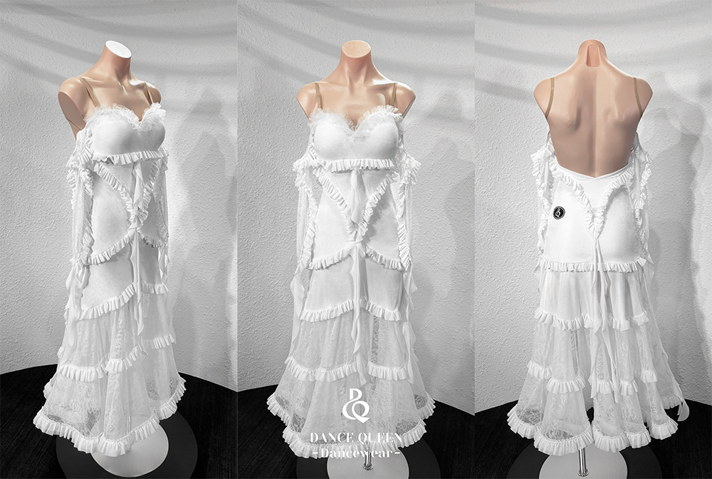 DANCE QUEEN White Custom Made Dress