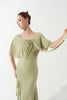 DANCE QUEEN 1154-2 Jade Green Ribbon Short Sleeve Ballroom Dancewear Leotard No Bra Pads