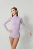 DANCE QUEEN 1210-13 Light Lilac Mock Neck Long Sleeve Women Wear Dance Bodysuit Leotard