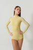 DANCE QUEEN 1210-14 Lime Green Mock Neck Long Sleeve Women Wear Dance Bodysuit Leotard