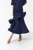 DQ622-2 Navy Skirt – Crystal-adorned logo, refined boned bodice construction, and contemporary silhouette.