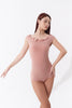 DANCE QUEEN 1148-19 Peach Pink Collar Sleevesless Backless Ballroom Leotard