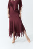 DANCE QUEEN 1125-3 Wine Practice Dance Sport Irregular Lace Ballroom Skirt