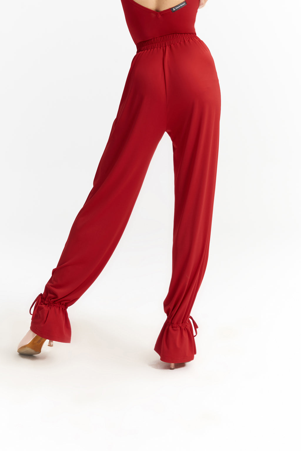 DANCE QUEEN 266-19 Red Drawstring Ballroom Practice Dancing Trouser