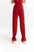 DANCE QUEEN 266-19 Red Drawstring Ballroom Practice Dancing Trouser