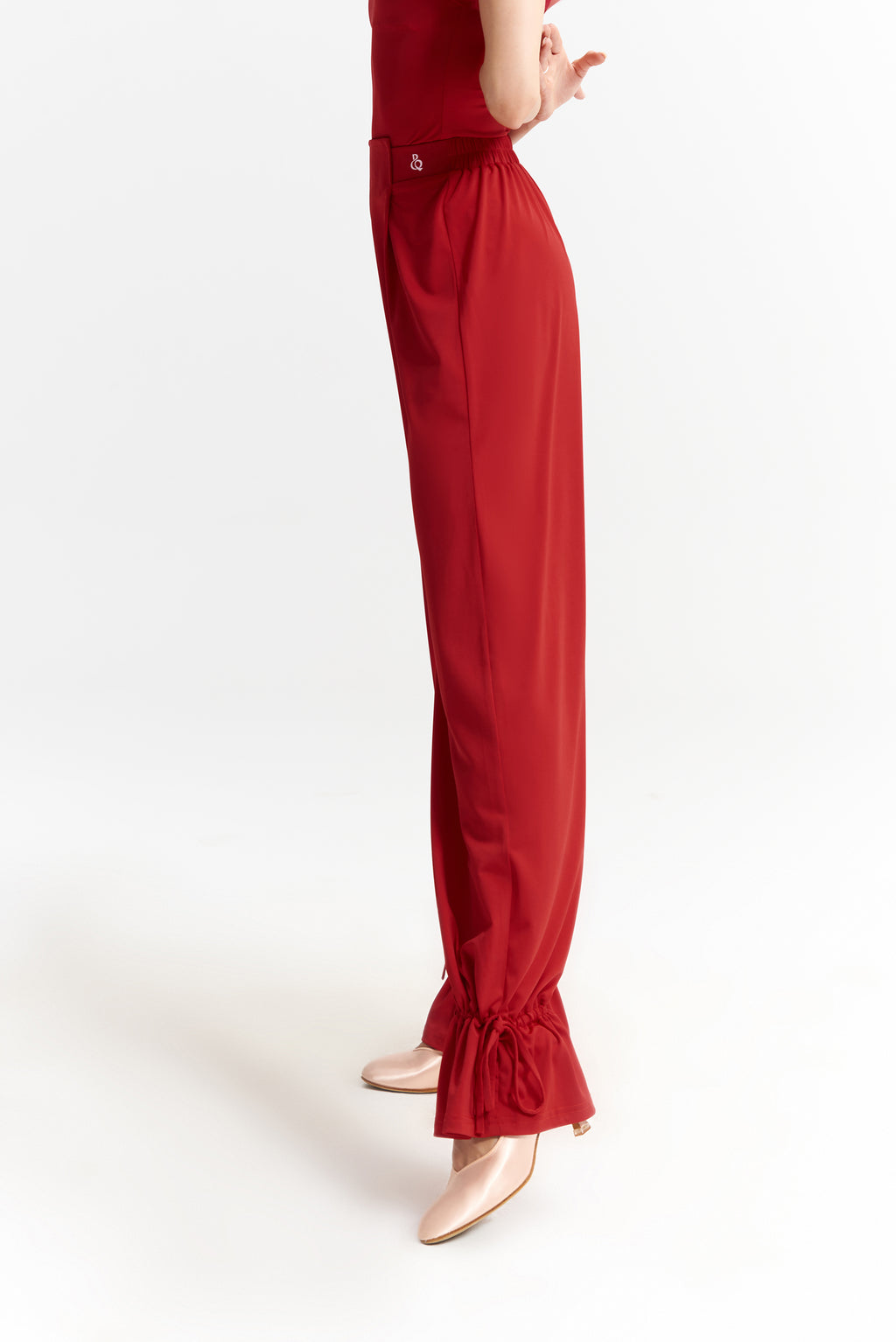DANCE QUEEN 266-19 Red Drawstring Ballroom Practice Dancing Trouser
