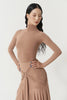 DANCE QUEEN 1184-2 Smoke Basic High Neck Long Sleeve Ballroom Practice Dancing Leotard