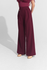 DANCE QUEEN 942-2 Bordeaux Red Hook and Loop High Waisted Wide Leg Trouser
