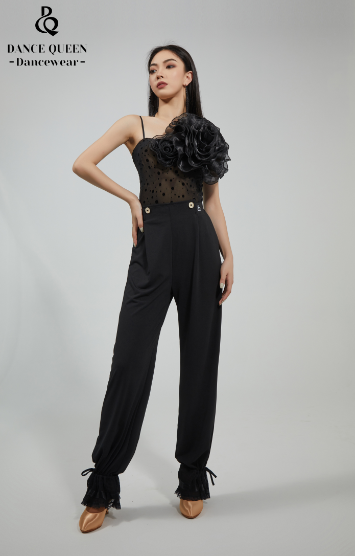 DQ266-1  DANCE QUEEN Ankle Strap Trousers with Lace