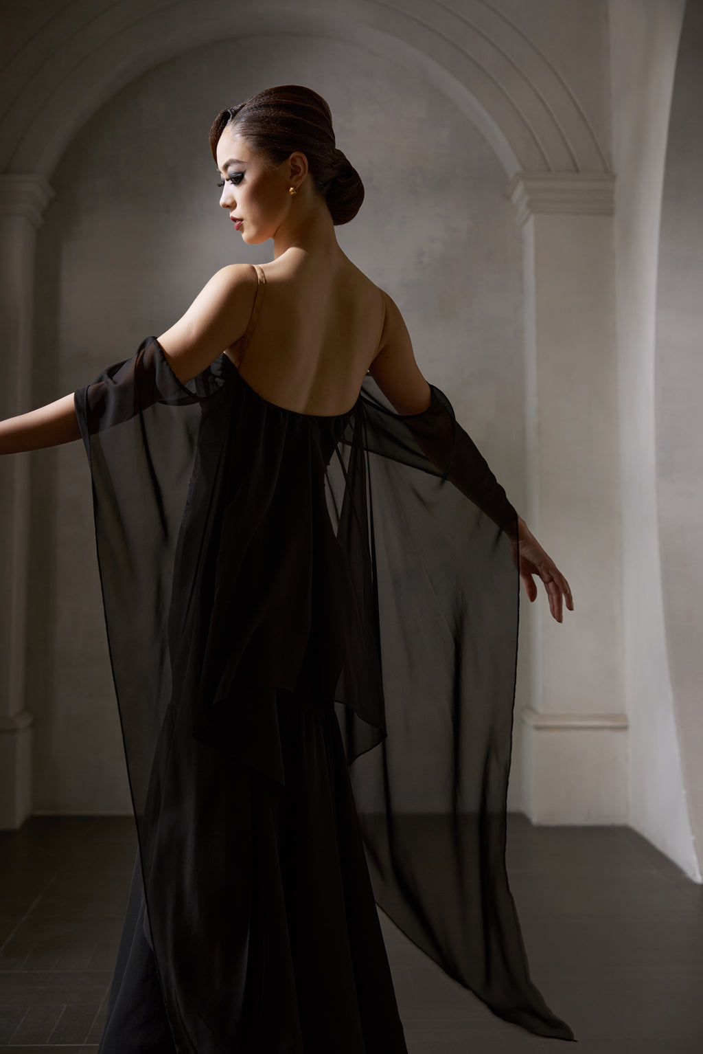 DANCE QUEEN 1037 Black Lace Haute Couture Classic Dress