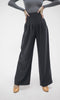 DANCE QUEEN 851-5 High Waist Dark Gray Wide Leg Woman Trouser