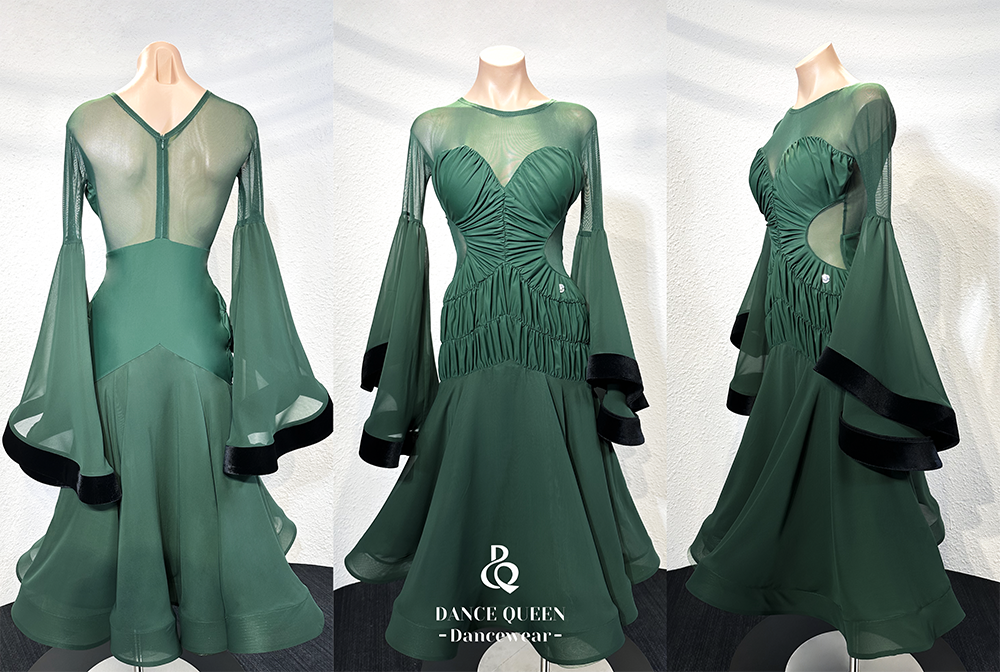 DANCE QUEEN Dark Green Custom Made Dress