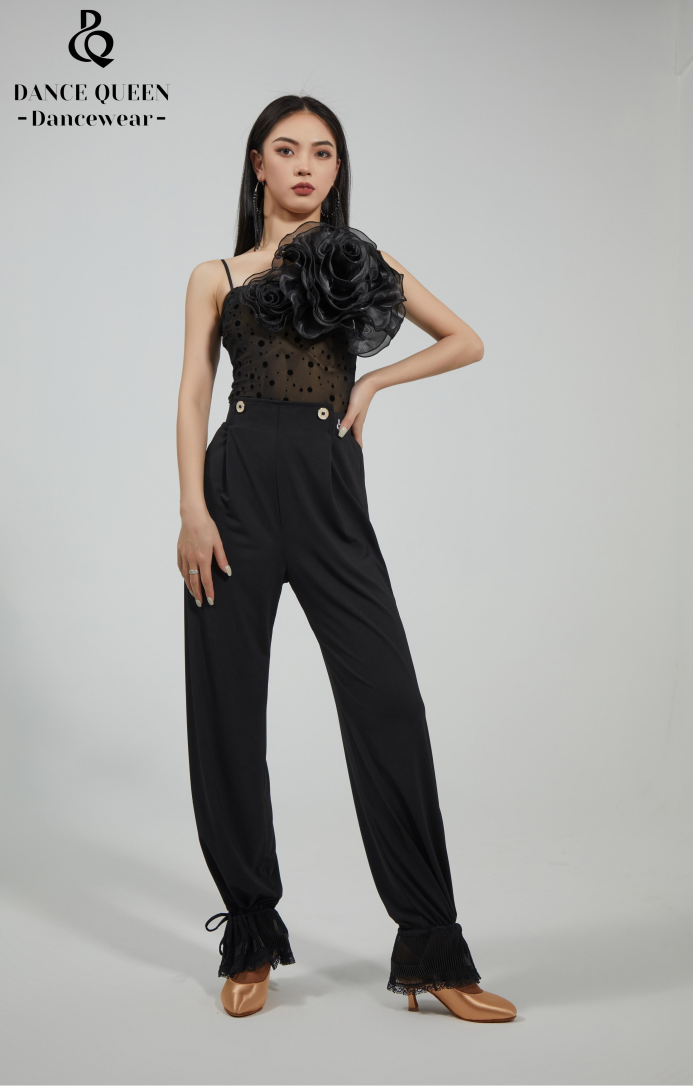 DQ266-1  DANCE QUEEN Ankle Strap Trousers with Lace