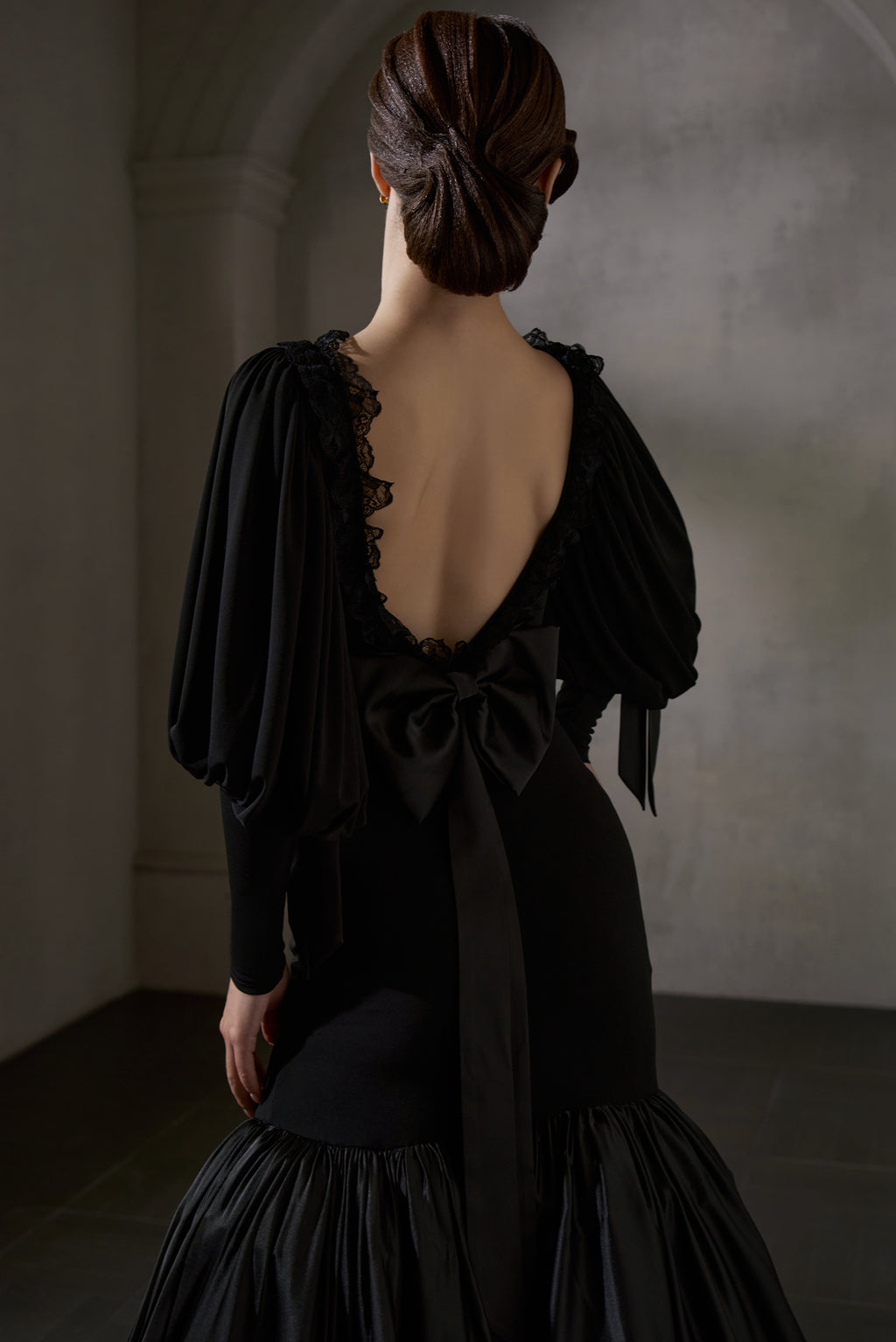 DANCE QUEEN 1036 Black Bow  Haute Couture Classic Cake skirt Customized Dress