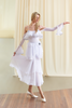 DANCE QUEEN 881 White Three-layer Ballroom Dancing Skirt
